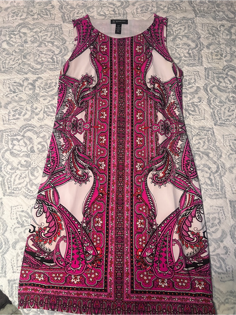 Pink Paisley Print Sleeveless Dress